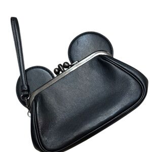 Coach Black Mikey Mouse Disney Ears Wristlet Clutch